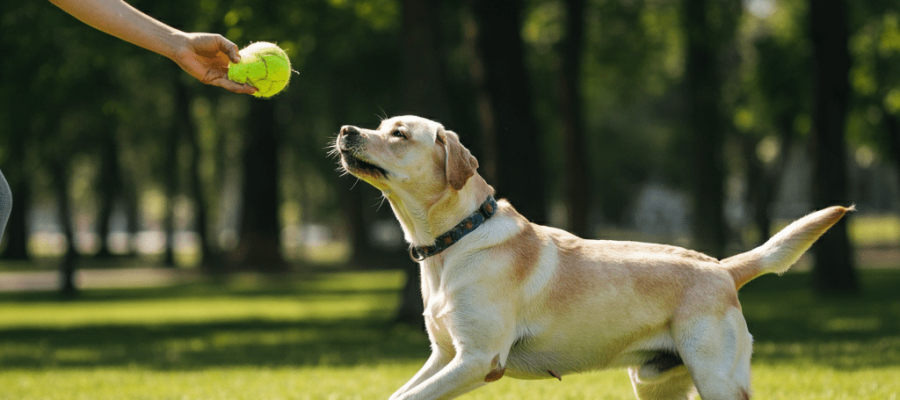 A man is playing with his pet